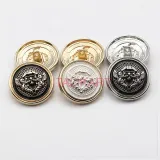 nasturi metal stema cu email negru si alb N111