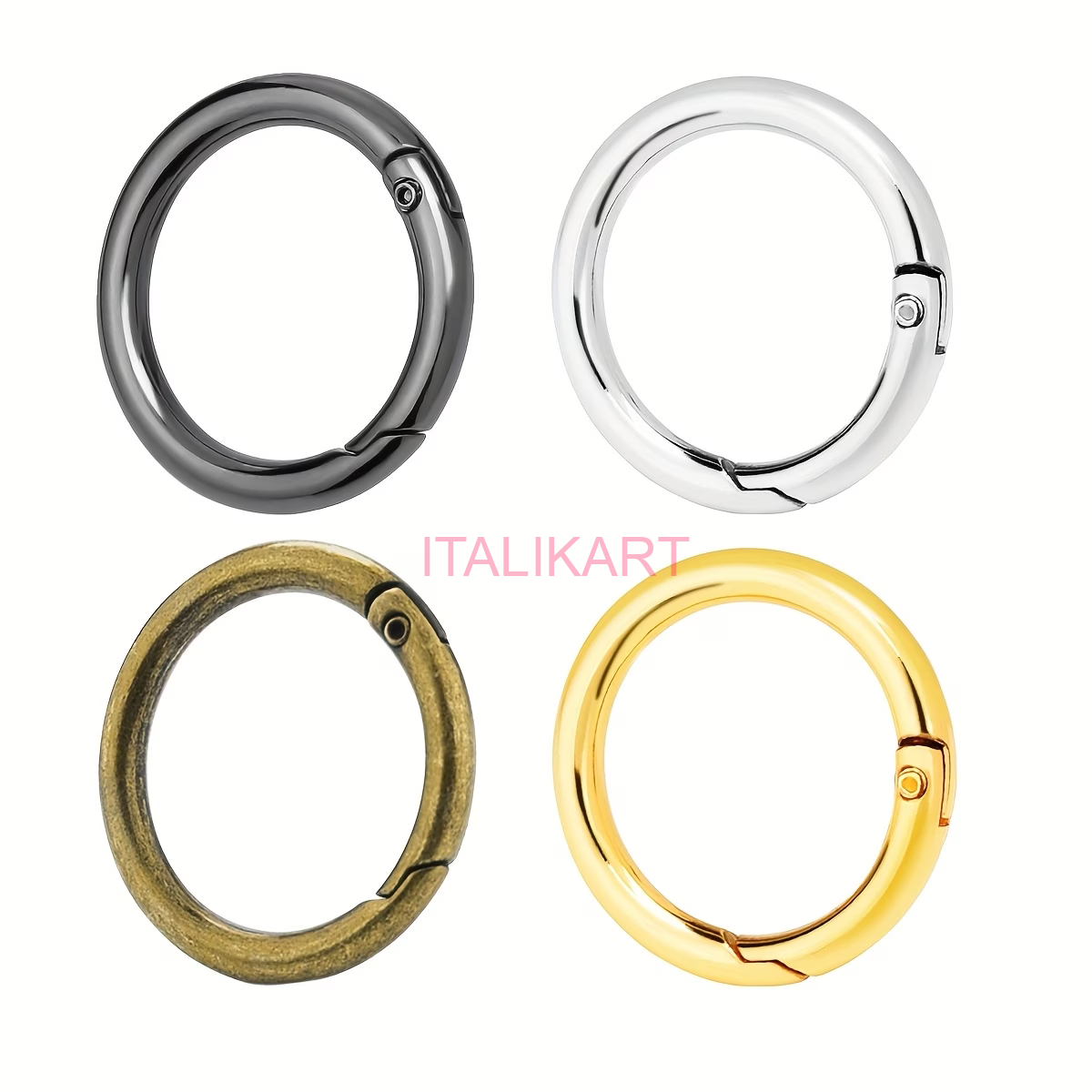 CARABINE Metalice Rotunde Tip inel genti rucsaci incaltaminte textile, ITALIKART