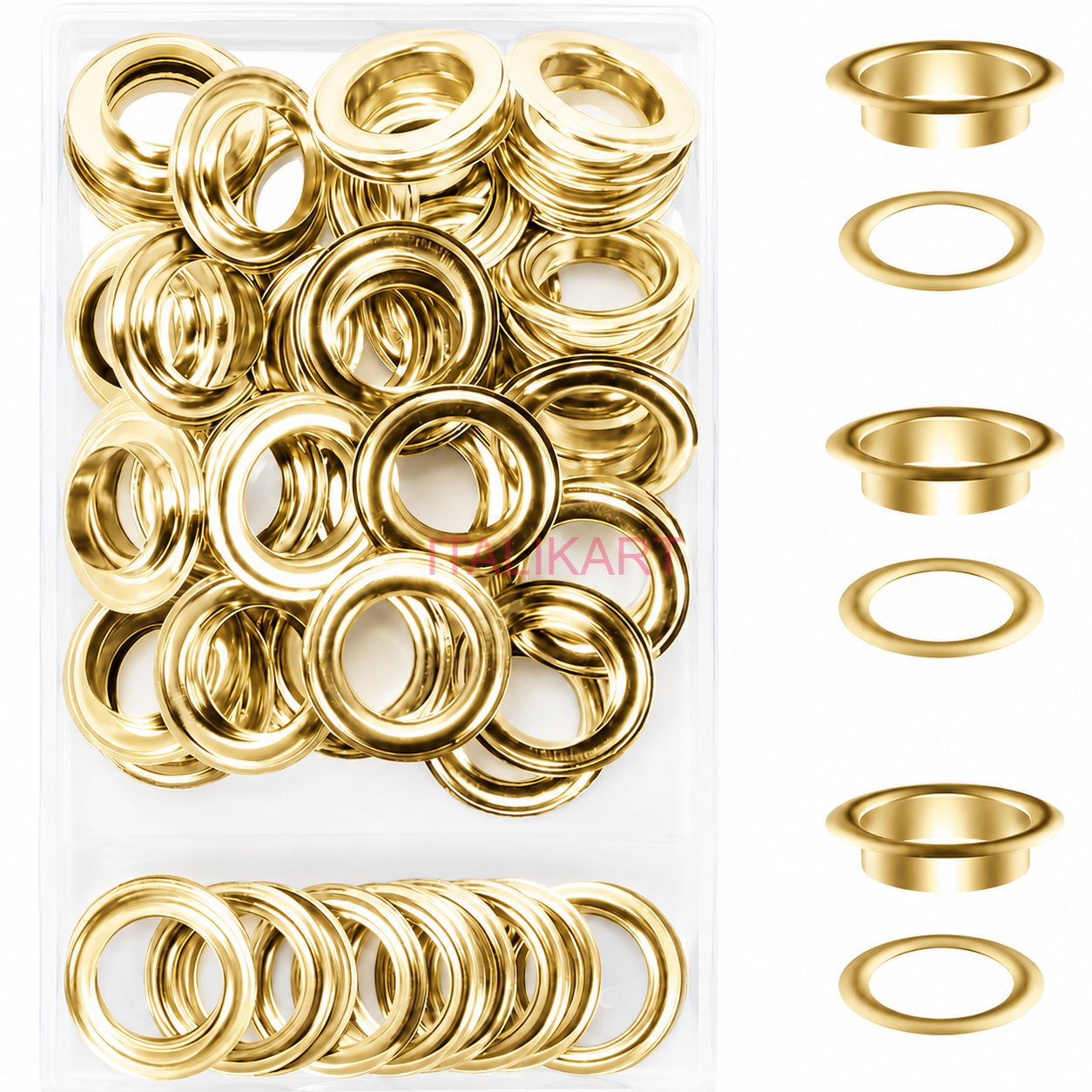 Set 500 OCHETI metal AURII Saiba INCLUSA croitorie pielarie prelate ateliere hobby diy ITALIKART
